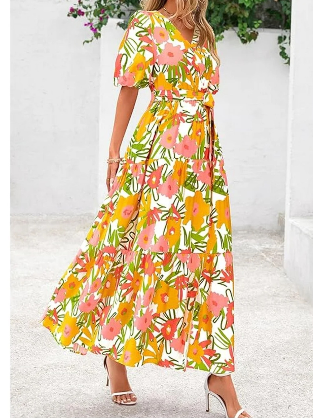 PRETTYGARDEN Summer Floral Maxi Dress Sz XXL Resort Wear Boho Colorful NWT - Picture 2 of 16